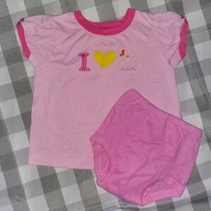 Pink Baby Carter Duck T-Shirt and Training Potty Underwear Set